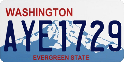 WA license plate AYE1729