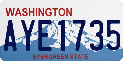 WA license plate AYE1735