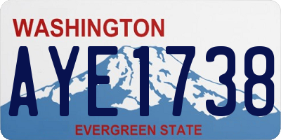 WA license plate AYE1738