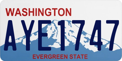 WA license plate AYE1747