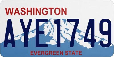 WA license plate AYE1749