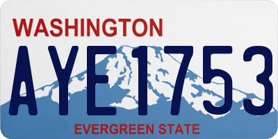 WA license plate AYE1753