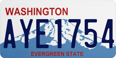 WA license plate AYE1754