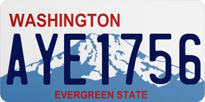 WA license plate AYE1756