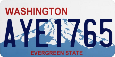 WA license plate AYE1765