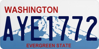 WA license plate AYE1772