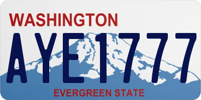 WA license plate AYE1777