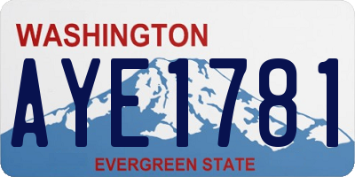 WA license plate AYE1781