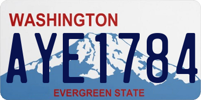 WA license plate AYE1784