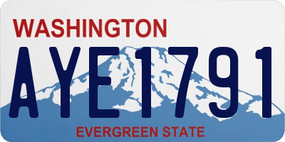 WA license plate AYE1791