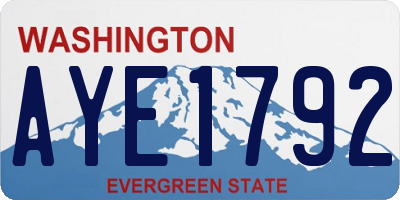 WA license plate AYE1792