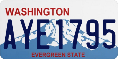 WA license plate AYE1795