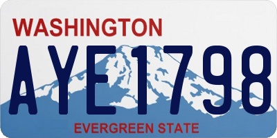 WA license plate AYE1798