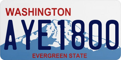 WA license plate AYE1800
