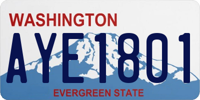 WA license plate AYE1801