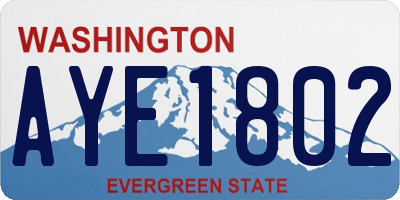 WA license plate AYE1802