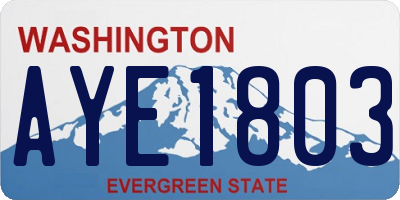 WA license plate AYE1803
