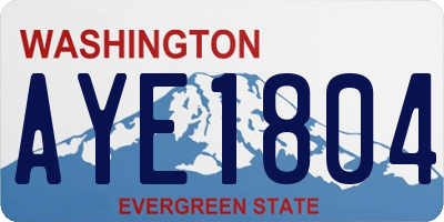 WA license plate AYE1804