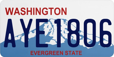 WA license plate AYE1806