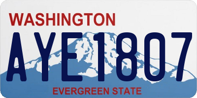 WA license plate AYE1807