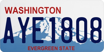 WA license plate AYE1808