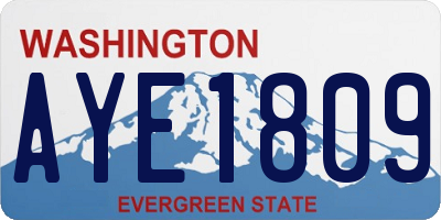 WA license plate AYE1809