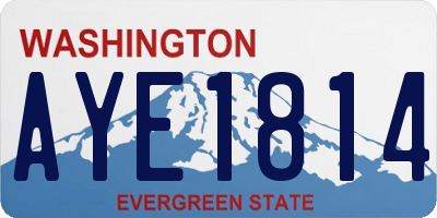 WA license plate AYE1814