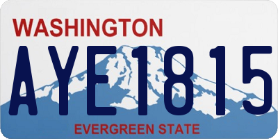 WA license plate AYE1815