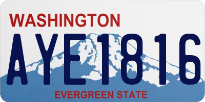 WA license plate AYE1816