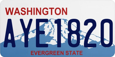 WA license plate AYE1820