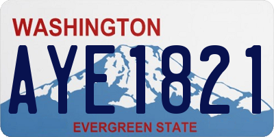 WA license plate AYE1821