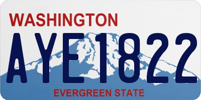 WA license plate AYE1822