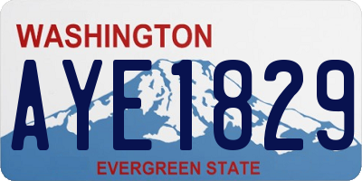 WA license plate AYE1829