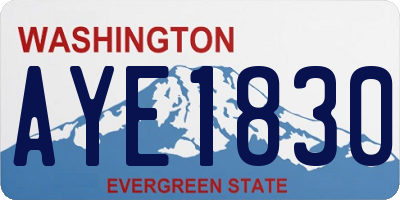 WA license plate AYE1830