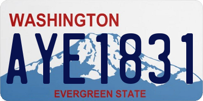 WA license plate AYE1831