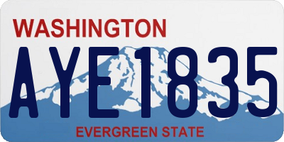 WA license plate AYE1835