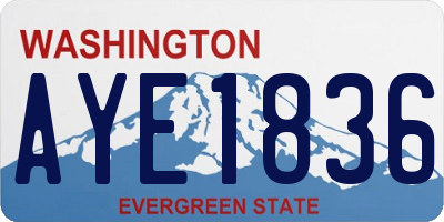 WA license plate AYE1836