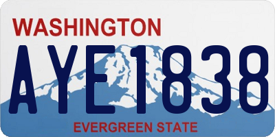 WA license plate AYE1838