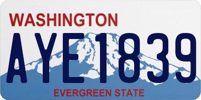 WA license plate AYE1839