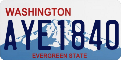 WA license plate AYE1840