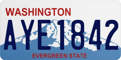 WA license plate AYE1842