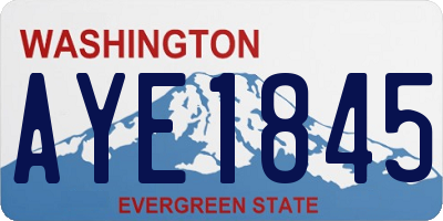 WA license plate AYE1845