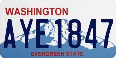 WA license plate AYE1847