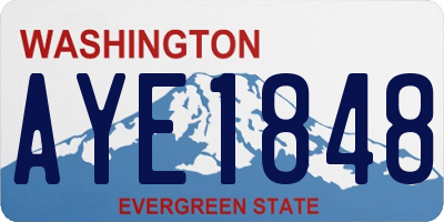 WA license plate AYE1848