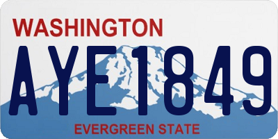 WA license plate AYE1849