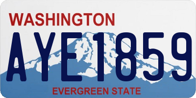 WA license plate AYE1859