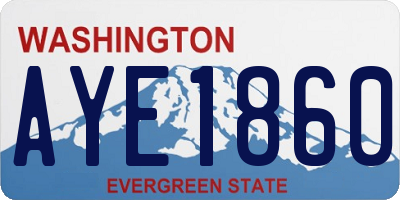 WA license plate AYE1860