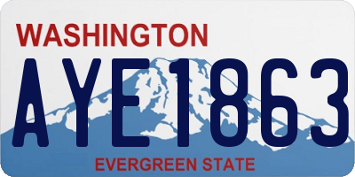 WA license plate AYE1863