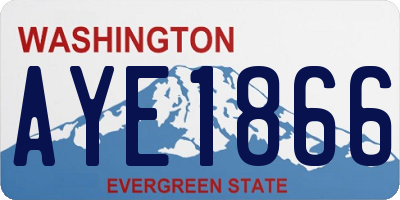 WA license plate AYE1866