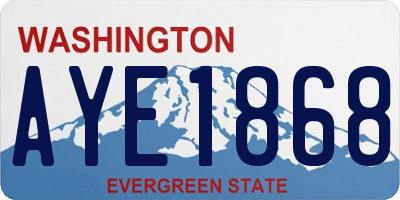 WA license plate AYE1868